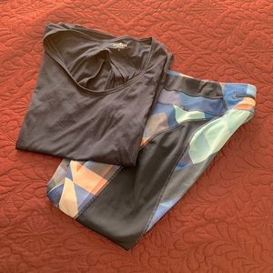 Athleta Cropped Leggings and Tee Shirt